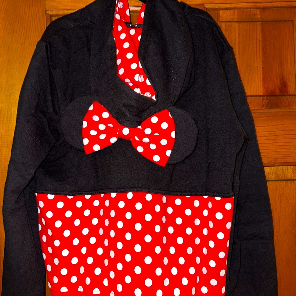 Disney I Am Minnie Mouse Kids ZIP Up Hoodie W/Mouse Ears & BowvSweatshirt Sz XL